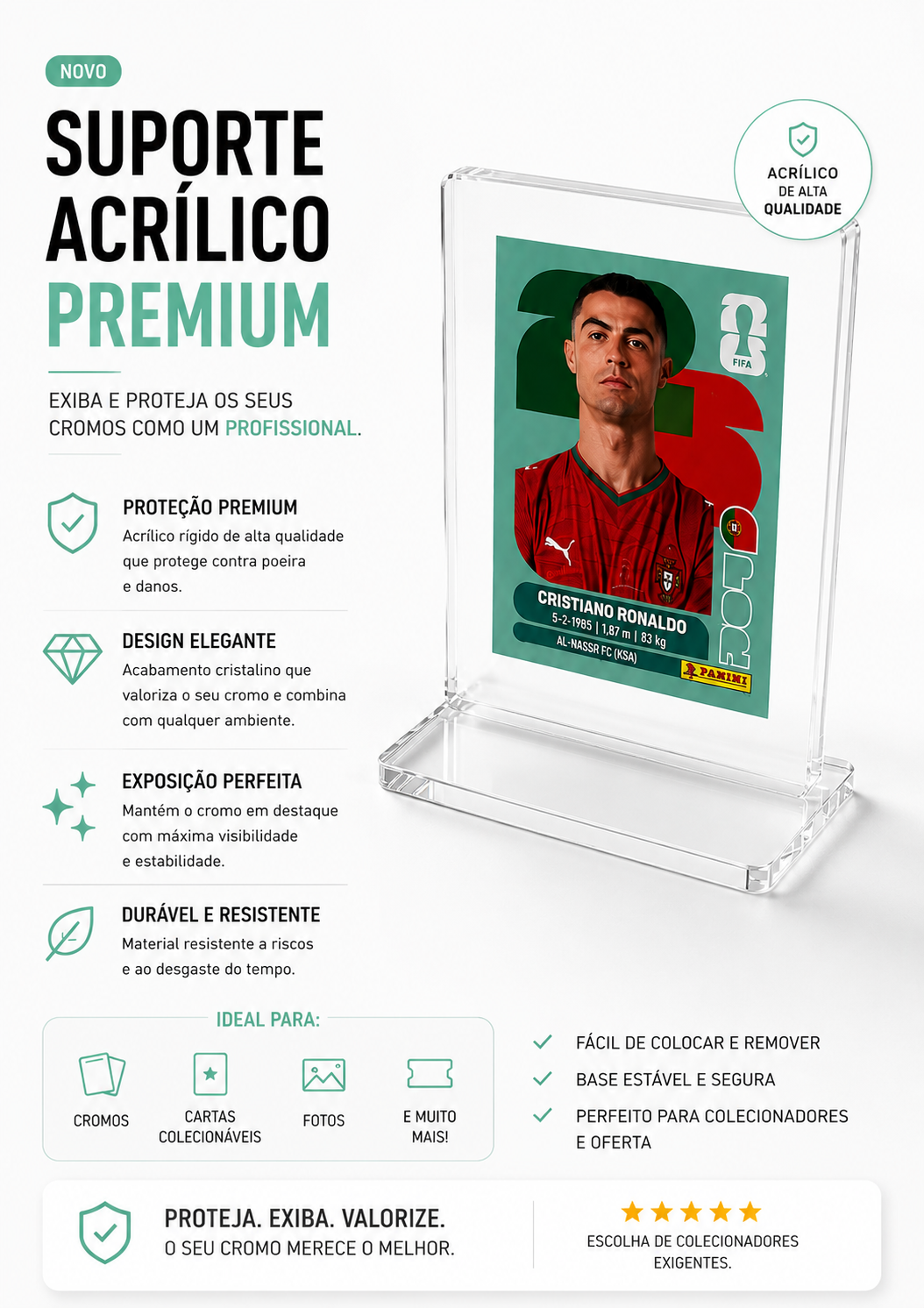 Suporte Acrílico Premium para Cromos